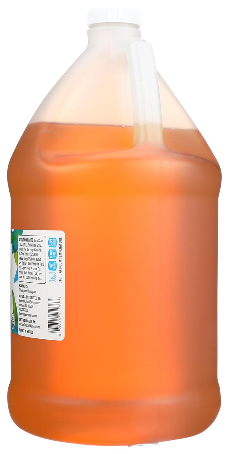 Madhava Honey Ltd Agave Nectar, Og, Light, 176-Ounce