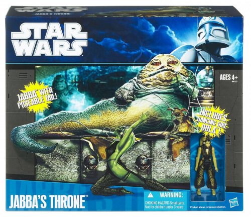 Star Wars 2010 Clone Wars Exclusive Deluxe Figure Battle Pack Jabbas Throne with Oola