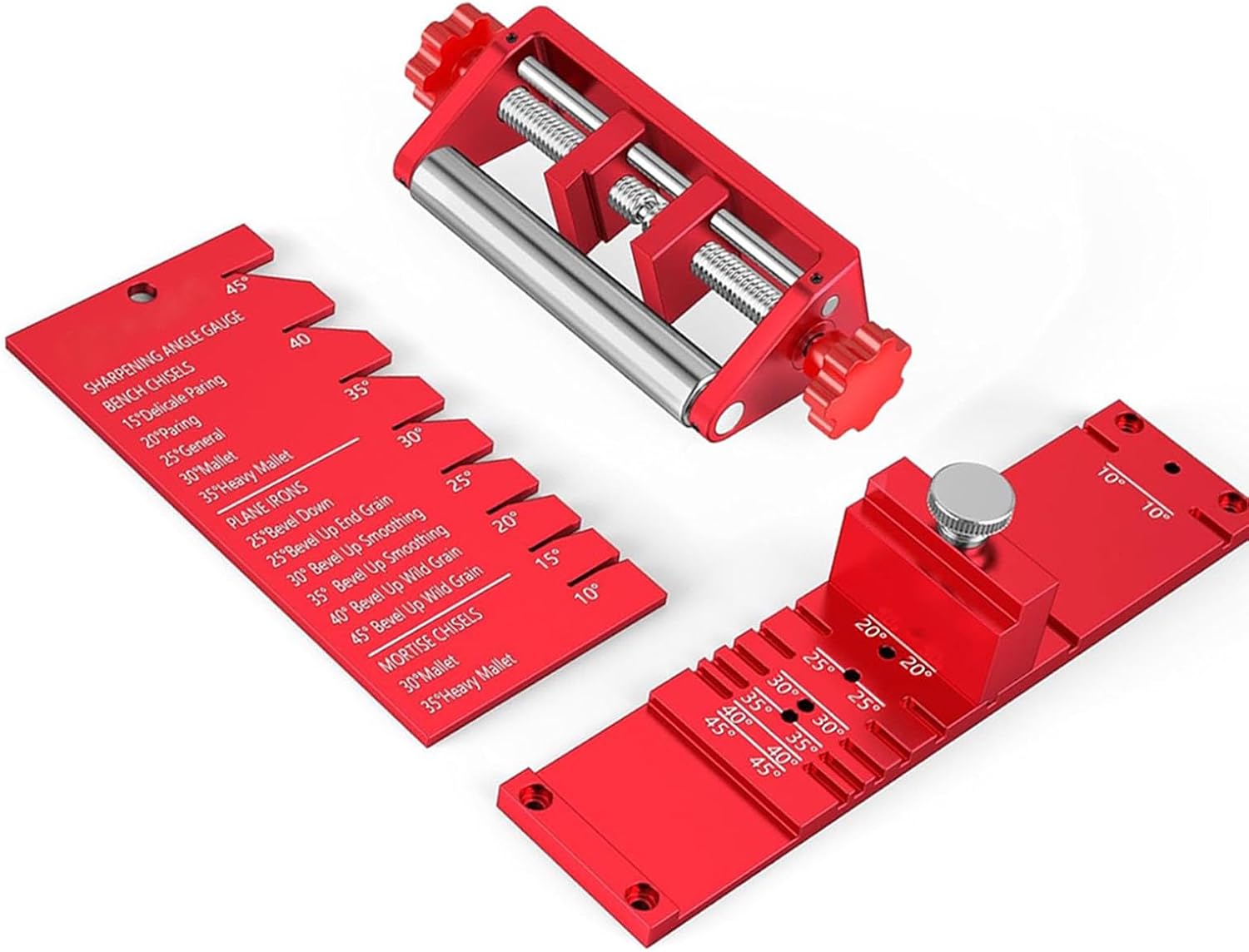 Fafeicy Chisel Sharpening Jig Aluminum Alloy Honing Guide 10 to 45 Degree Angle for Chisels and Planes up to 2.9 Inch Width