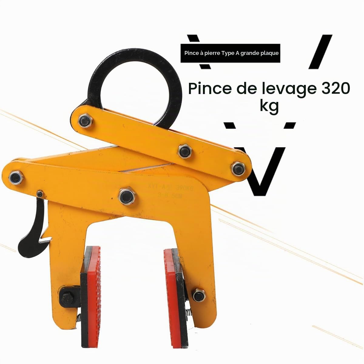 Support pour panneaux de pierre 320kg Pince universelle Griffes de levage Étrier de levage pour soulever et transporter, Pince pour plaques Fixation de plaques de marbre Étrier suspendu
