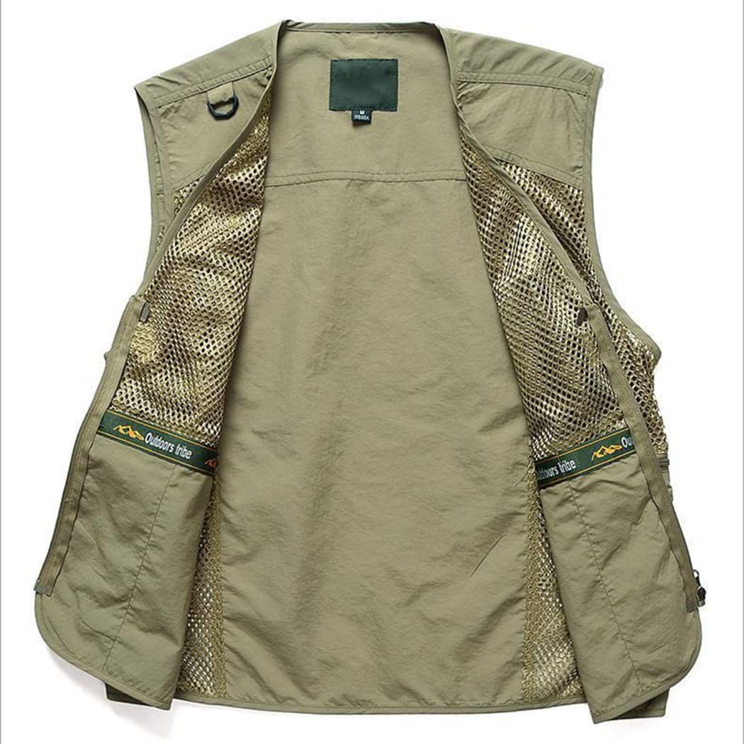 Chaleco De Hombre Exterior Multibolsillos Chaleco Verano De Malla Transpirable Chaqueta De Pesca De Fotografía Multifuncional