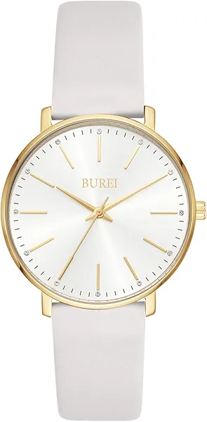 BUREI Women Wrist Watches Fashion Minimalist Analog Leather Quartz Waterproof Watches for Women