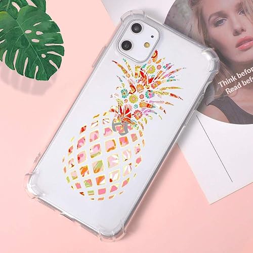 Miniatura 7 de JOYLAND Patrón de piña de color diseñado para iPhone 11, funda de teléfono a prueba de golpes, TPU suave delgado con parachoques y protección