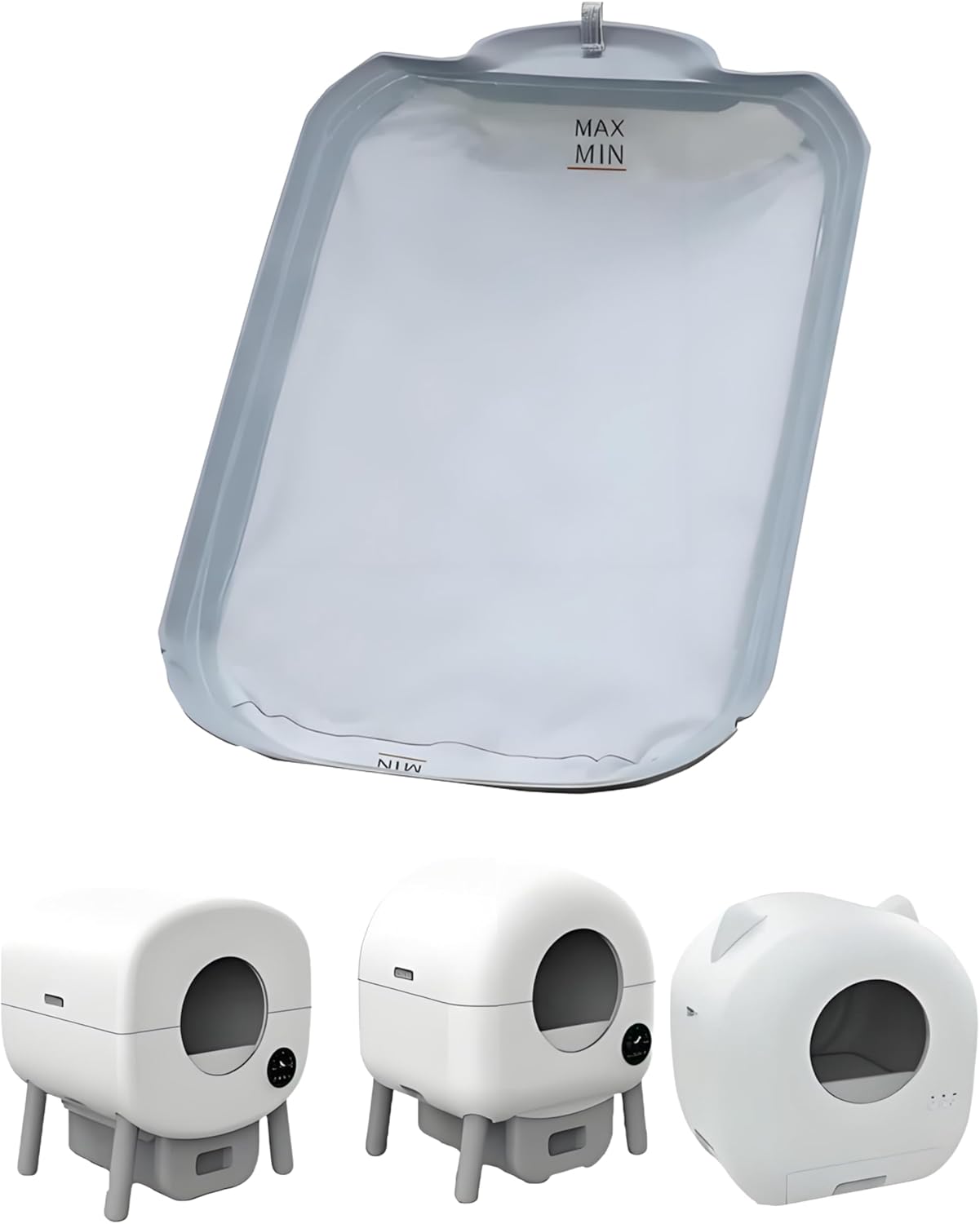 Smart Cat Litter Box Accessories Waterproof Pad Soft Fabric Liner/Pad Soft Mat Removable Liner for 95L Automatic Cat Litter Box (Two Pad with Cleaning Set)