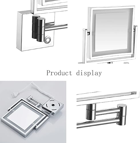 Miniatura 4 de Espejo de maquillaje con luz LED, espejo de maquillaje montado en la pared, exquisitos espejos cosméticos para el hogar, giro de 360, tacto