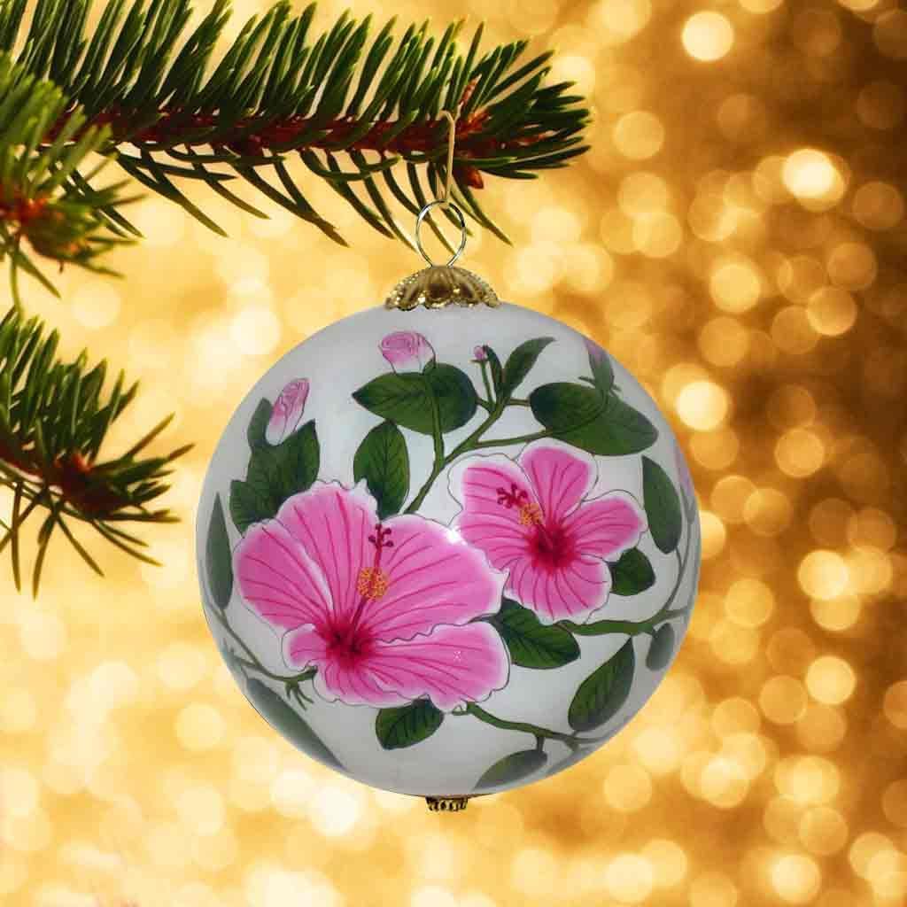 Collectible Hawaiian Hibiscus and Plumeria Christmas Ornament Kauai PH/K - Image 9