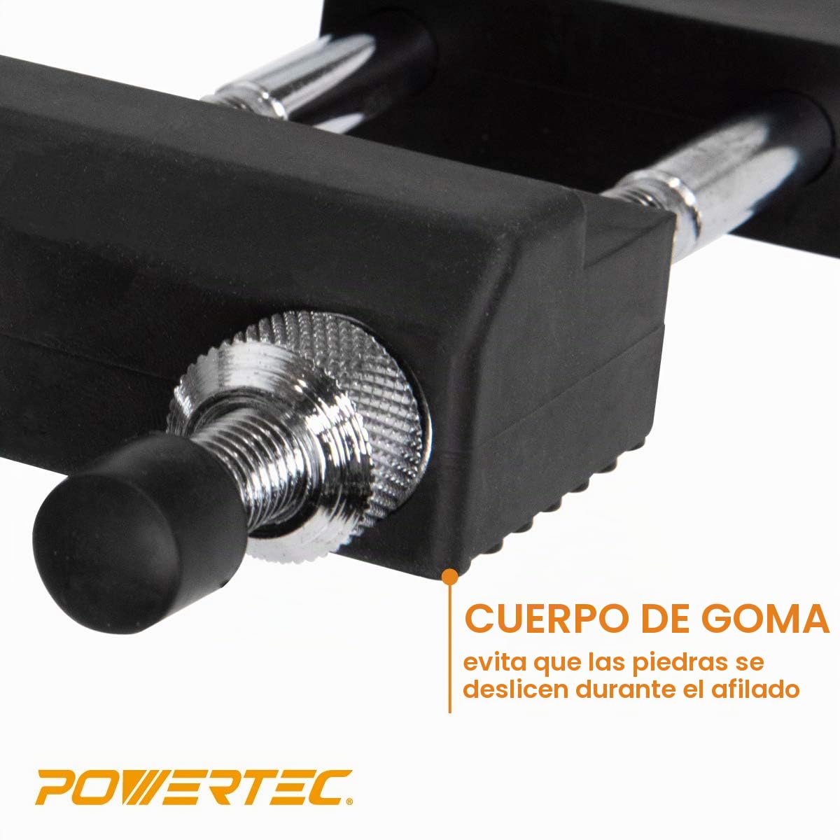 POWERTEC Soporte de piedra de afilar, soporte ajustable para afilador de cuchillos de 5-1/2 a 9 pulgadas, base de goma antideslizante para piedra de afilar, piedra húmeda, piedras de diamante, piedras