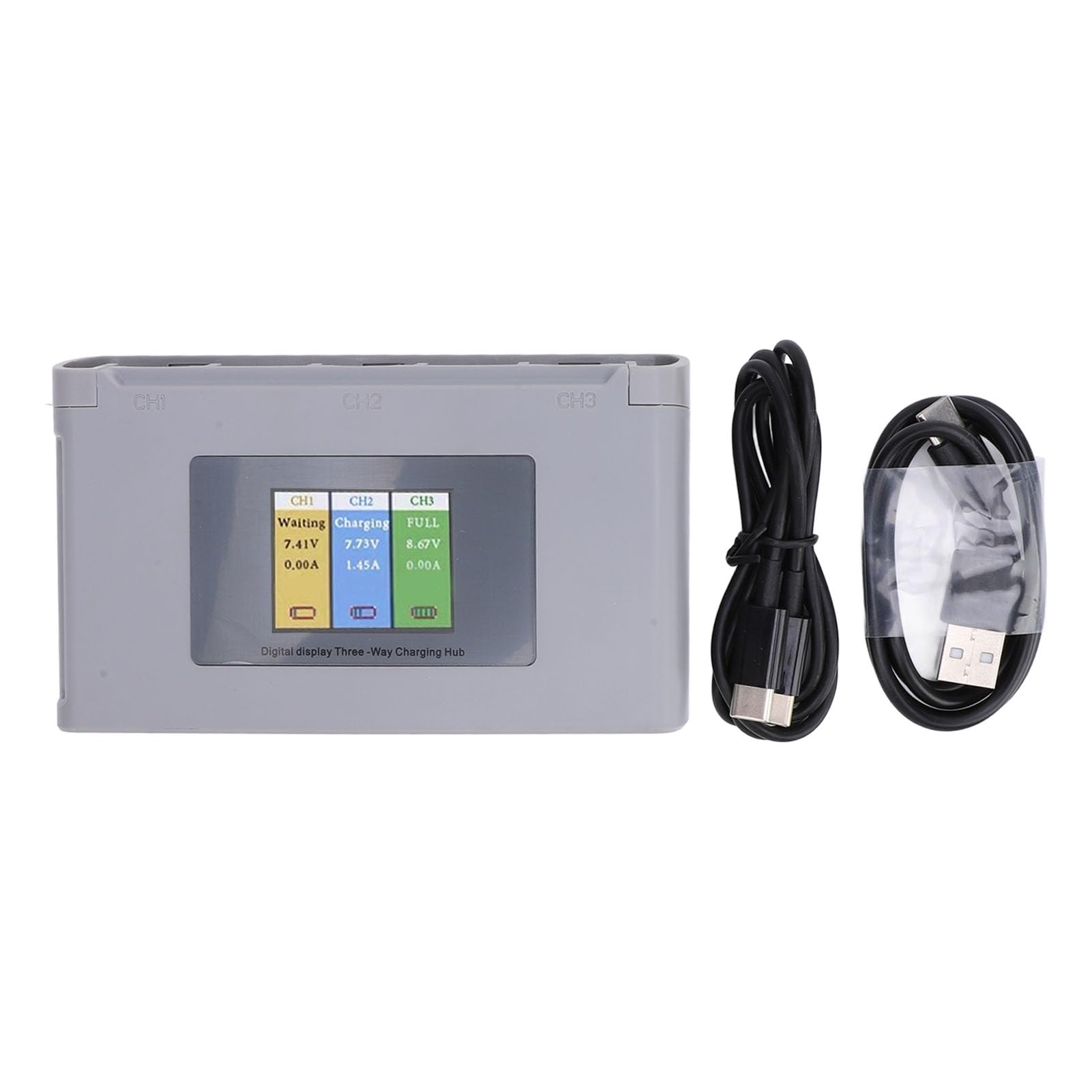 Generic Hub di Ricarica per Batterie per Droni Caricabatterie Multiplo Portatile con Display Digitale per Uso Esterno Materiale ABS Leggero