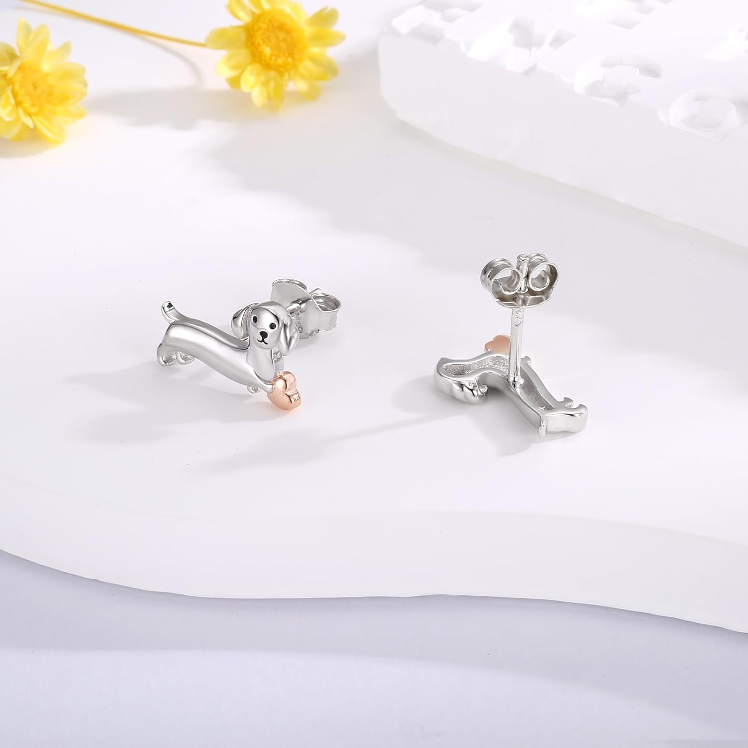 Sterling Silver Dogs Stud Earrings Pug French Bulldog Dachshund Schnauzer Golden Retriever Dalmatian Puppy Earrings Dog Jewelry Gifts for Pet Lovers - Image 6