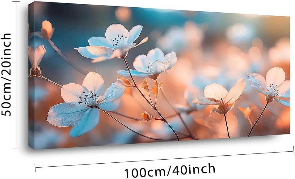 Lasdel Beautiful Floral Flower Plant Wall Art for Living Room Office Nature Wildflower Colorful Painting Prints Scenic Canvas Artwork Over the Couch Dining (20x40 Inches)