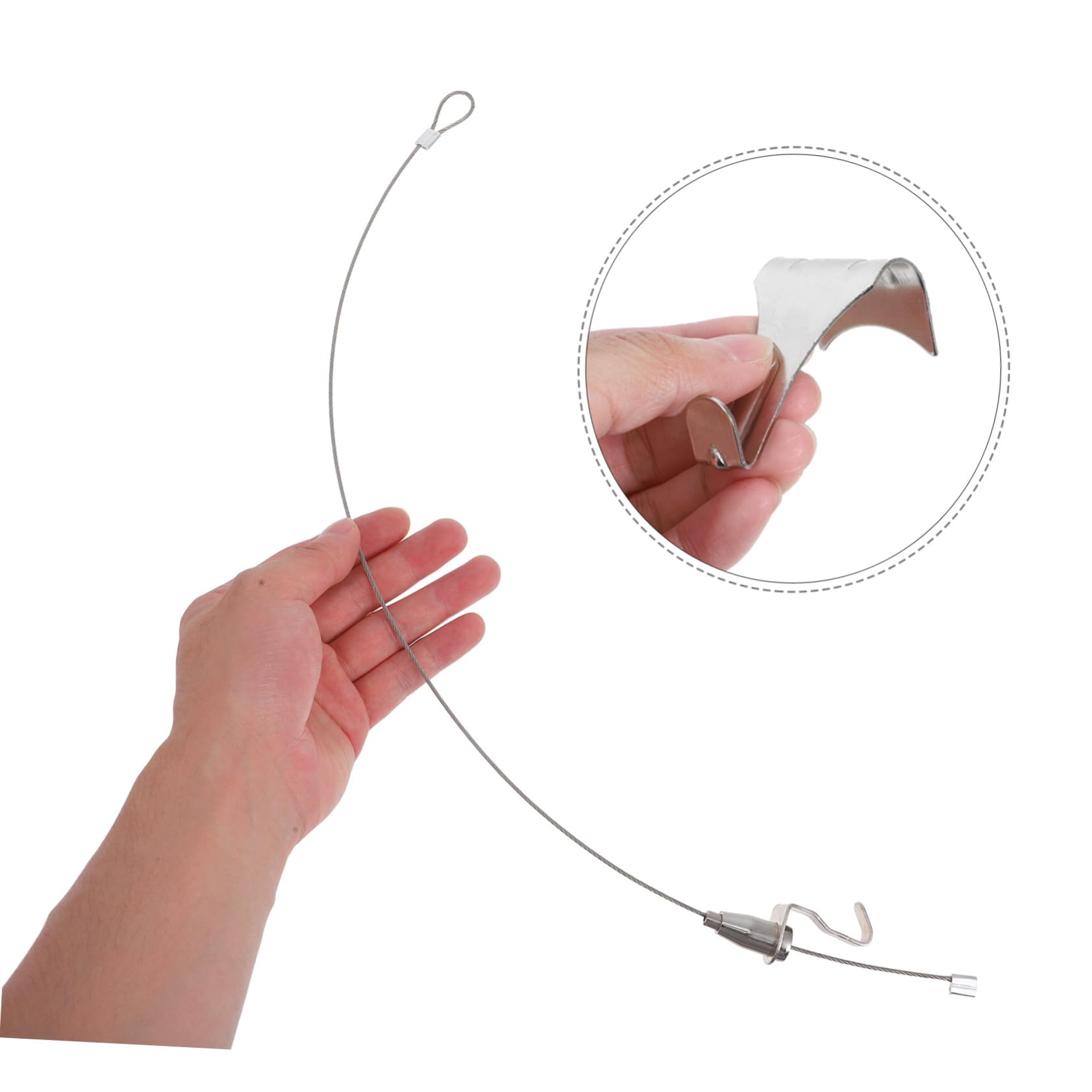 Kit 10 Set Ganci Regolabili per Quadri in Acciaio Inossidabile Argento per Appendere Immagini e Opere D'arte, Facile da Installare, per Casa e Esposizioni