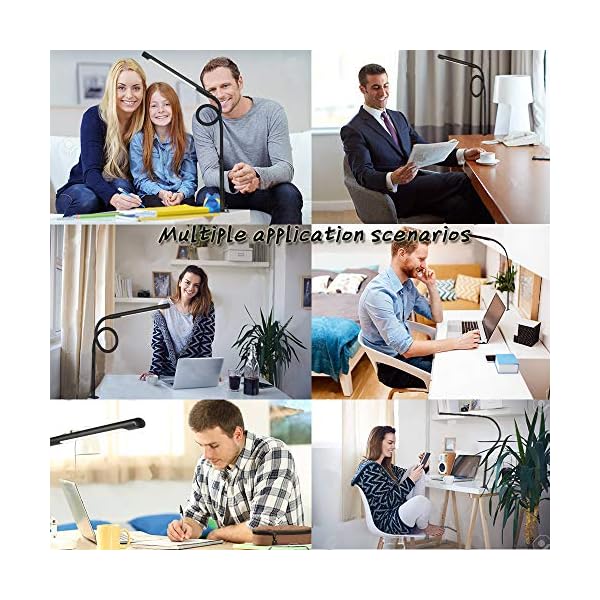 Desk Lamp,EYOCEAN LED Desk Lamp Desk Light with Flexible Gooseneck 12W Swing Arm Lamp Eye-Care Desk Light with Clamp Adjustable Color Temperature & Brightness Touch Sensitive Control Timing/Memory - Image 7