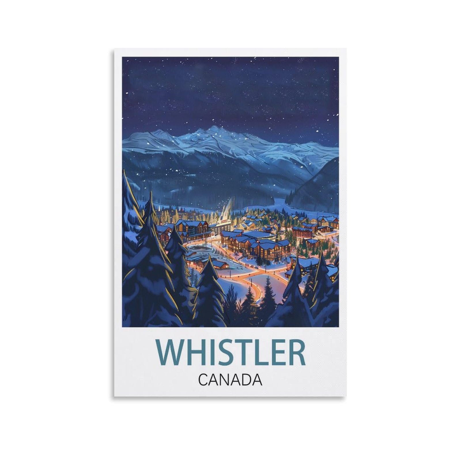 EZMLFA 5D Diamond Art Kits for Beginner,Whistler Canadas,DIY Round Full Drill Crystal Art Craft Painting for Home Wall Decor 40x40cm