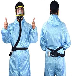 Whspndu Portable and Reusable Head-mounted Full Face Respirator, Powered Air Supply 6200 Papr Respirator System with 2 Bre...