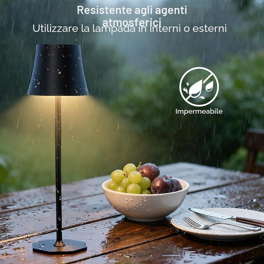 2pcs Lampada da Tavolo LED Senza Fili, 3 modalità Colore,Nero | Lampada da Tavolo Ricaricabile e Senza Fili con Controllo Touch, Altezza Regolabile, Lampada da Comodino, Lampada da Lettura