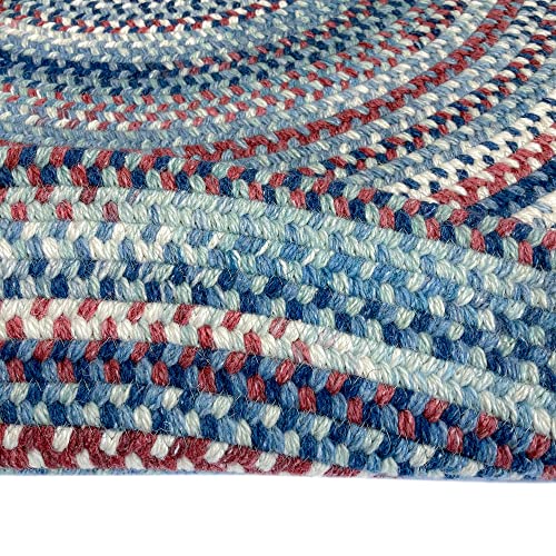 Capel American Heritage Barn Blue 0' 24" X 0' 36" Oval Braided Rug #TOP5