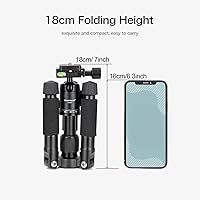 Vista 8 de Koolehaoda Mini trípode compacto, trípode de escritorio de 20 pulgadas con cabeza de bola de 360° de aluminio, portátil, pequeño trípode de mesa
