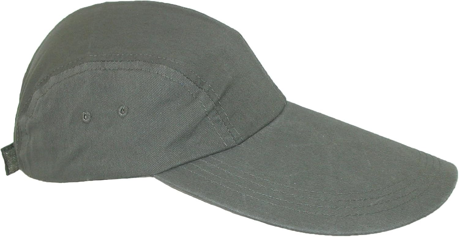 CTM Cotton Long 5 Inch Bill Visor Baseball Cap