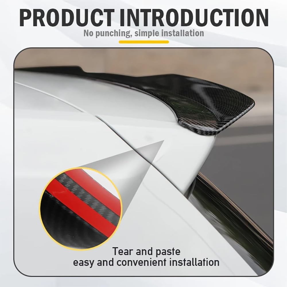 Spoiler Posteriore per Abarth 595 Hatchback, Auto ABS Spoiler Posteriori Auto Spoiler Auto Spoiler Posteriore Decorazione Alettone Posteriore,Carbon Fiber