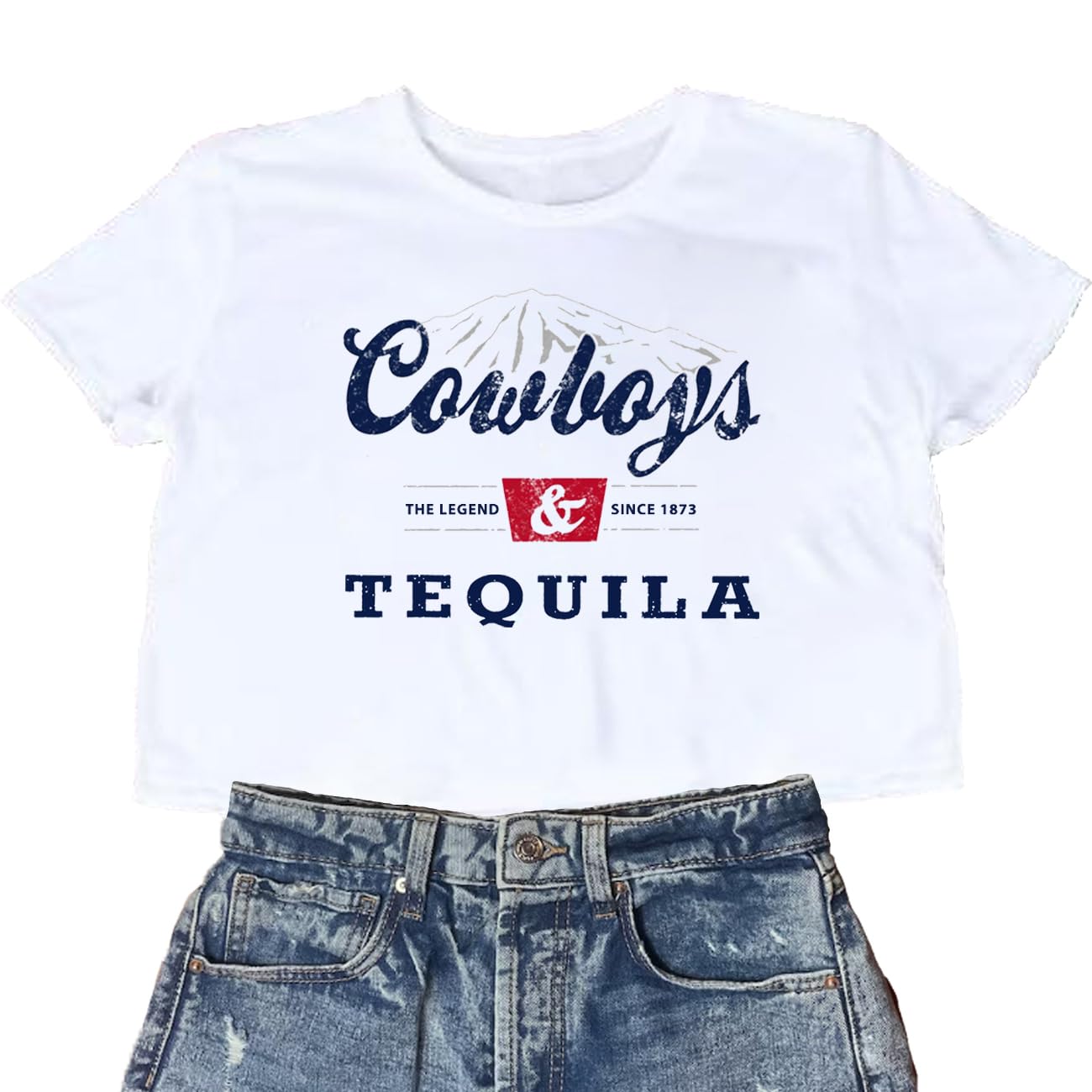 MAOGUYUNCountry Music Cowboy Crop T Shirt Women Vintage Concert Tees Funny Western Rodeo Graphic Short Sleeve Tops Shirt