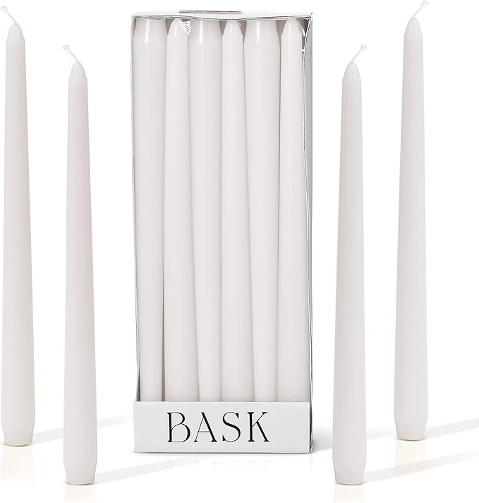 Dripless Taper Candles Unscented White Candles Bulk Candle Sticks Long Burning 8