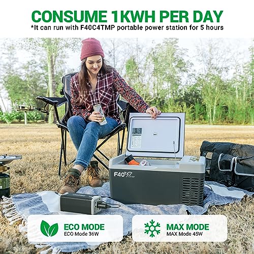 F40C4TMP 12 Volt Refrigerator, 20 Quart(18L) Portable Freezer, 12V Car Fridge(-8℉~50℉), Compressor Cooler for Camping, Road Trip, Travel, Van, Truck, RV, Boat, Outdoor, Home, 12/24V DC & 100~240V AC