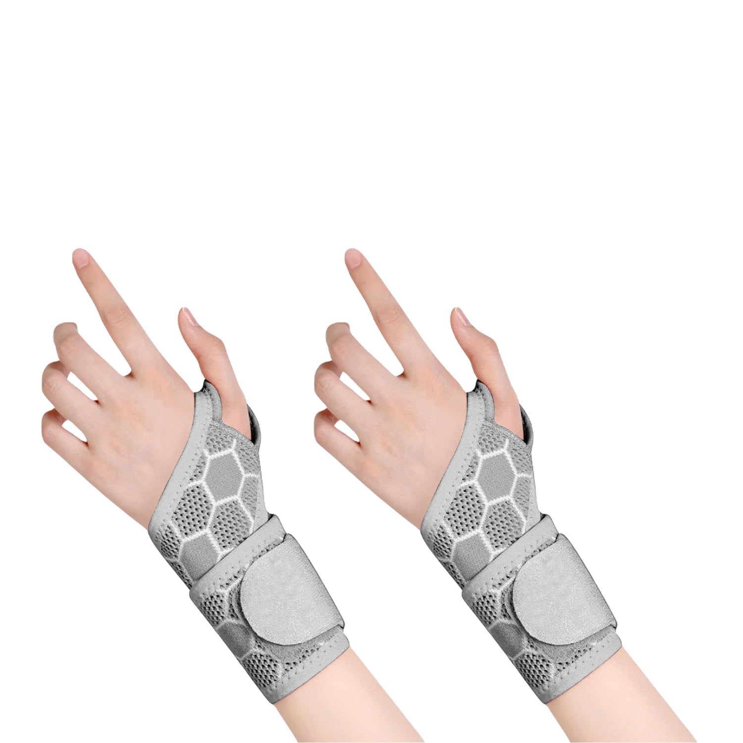 TOMATUS® Wrist Brace Support for Carpal Tunnel, Adjustable Breathable Velcro Straps Wrist Wrap Band, Stabilizer for Tendonitis, Arthrits Pain Relieving Fit Right/Left Hand, Grey, Pack Of 2 (B0D7W1BDJ4) Amazon Price History, Amazon Price Tracker