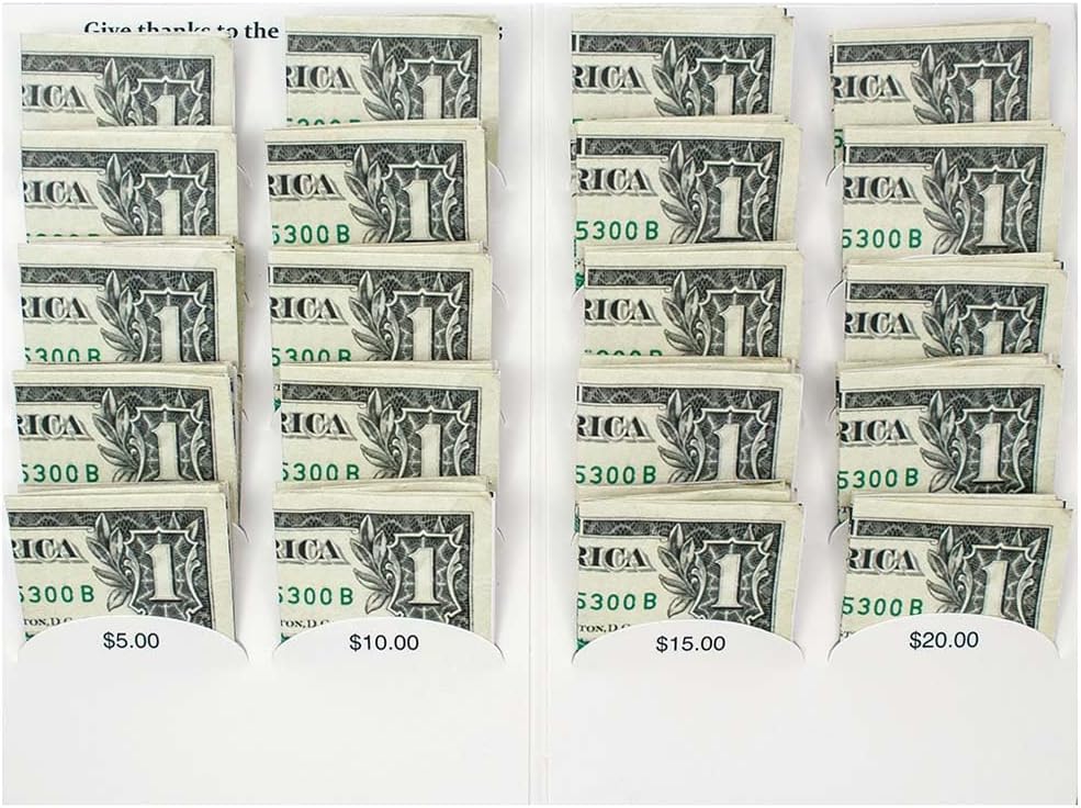 Sterling Gifts Give Thanks to The Lord $20.00 Donation Church Coin Folders for Dollars Pack of 50