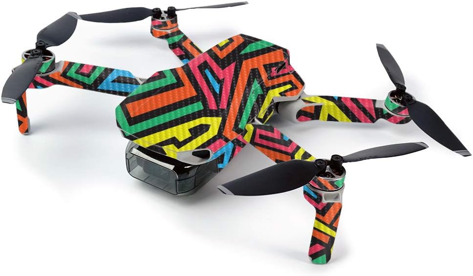 MightySkins Carbon Fiber Skin for DJI Mavic Mini Portable Drone Quadcopter Carbon Fiber Skin - Hyper | Protective, Durable Textured Carbon Fiber Finish | Easy to Apply, Remove | Made in The USA