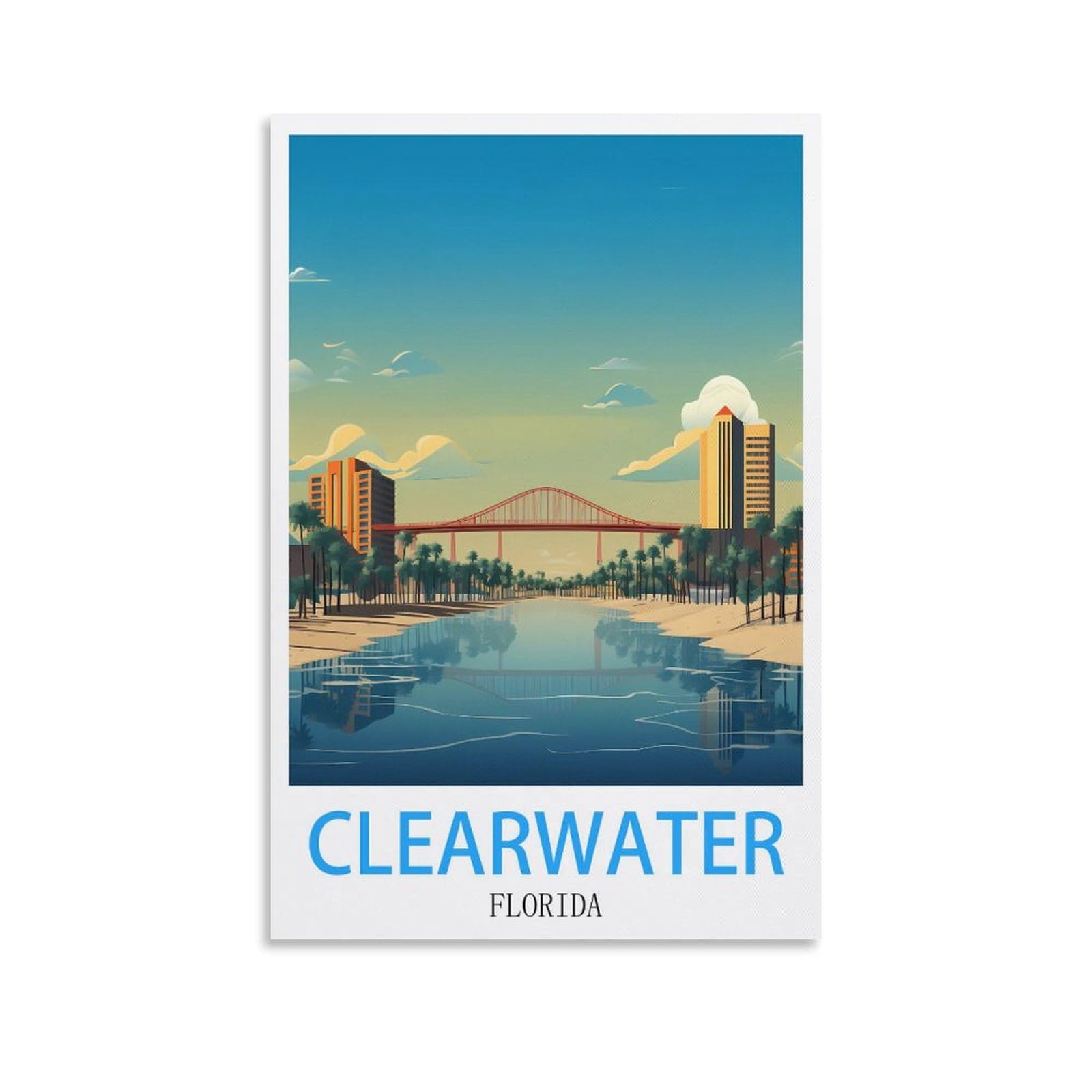 Metal Tin Sign,Clearwater Floridas,Vintage Bar Club Cave Home Kitchen Rustic Wall Art Decor Funny Sign 30x40cm