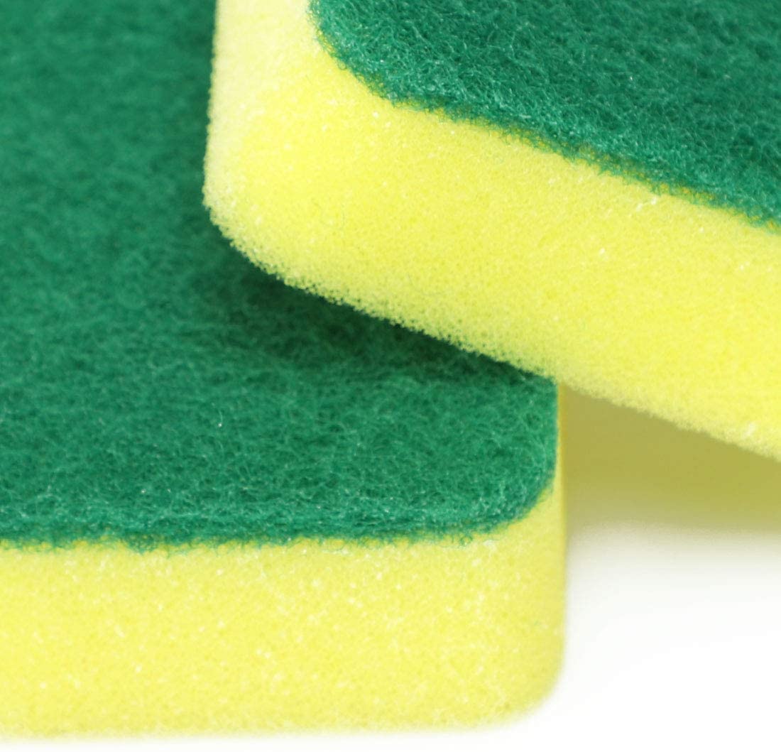 XYWHPGV 50pcs Almohadilla para Fregar Esponja para Fregar Que no Raya Almohadillas para Fregar 4.3"x2.8" para Fregar la Cocina, Lavar Platos, Amarillo(6539f 2c01d 50f99 b6ea7 0c378 bbd28
