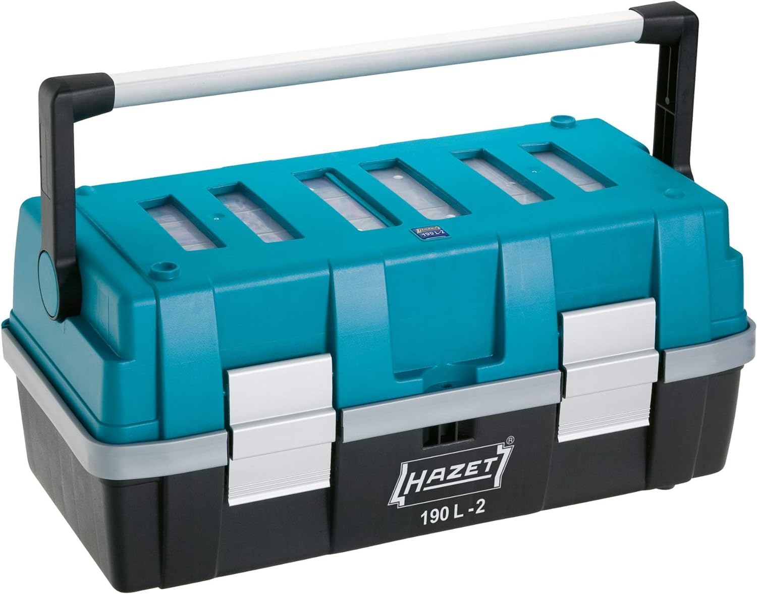 Hazet caja de herramientas de plástico 190L-2, vacía, 26,4 x 22,8 x 47,4 cm, caja de herramientas robusta para artesanos y aficionados a los destornilladores