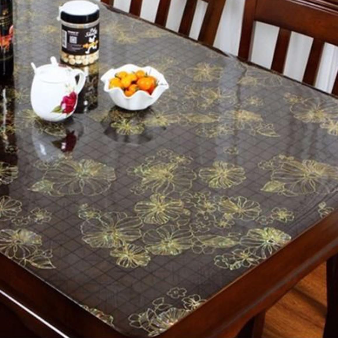 Amazon｜テーブルクロス テーブルマット 60*120cm 花柄 透明 テーブル