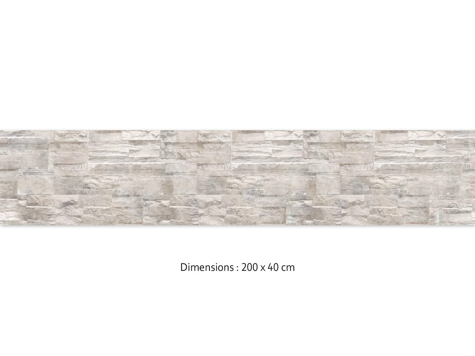 CAMELEO Crédence cuisine adhésive vinyle imitation mur de pierres blanches, 200 x 40 cm - Convient aussi comme adhésif décoratif pour meuble - résistant et imperméable