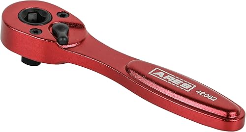 Vista 75 de ARES 42111 – Trinquete hexagonal de cabeza giratoria de 90 dientes rojo de 1/4 pulgadas – Giratorio de 250 grados con inserto magnético