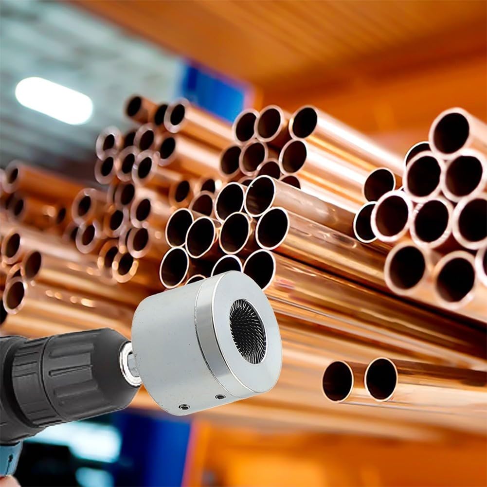 2PCS Electric Drill Pipe Cleaner 15mm and 22mm Copper and Metal Tube Cleaning Brush with Hex Handle for Plumbing and Welding Preparation(22MM)