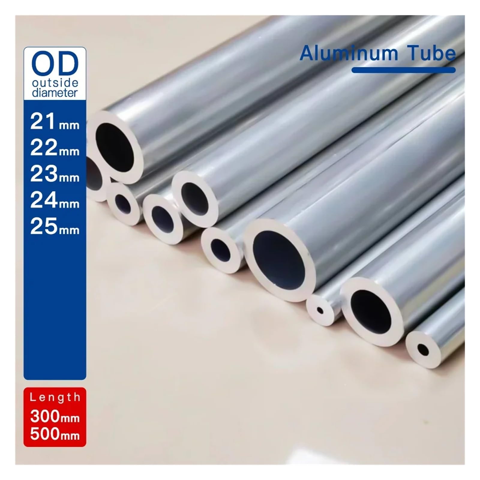 Tube Rond En Aluminium 6063, Diamètre Extérieur 13mm, Diamètre