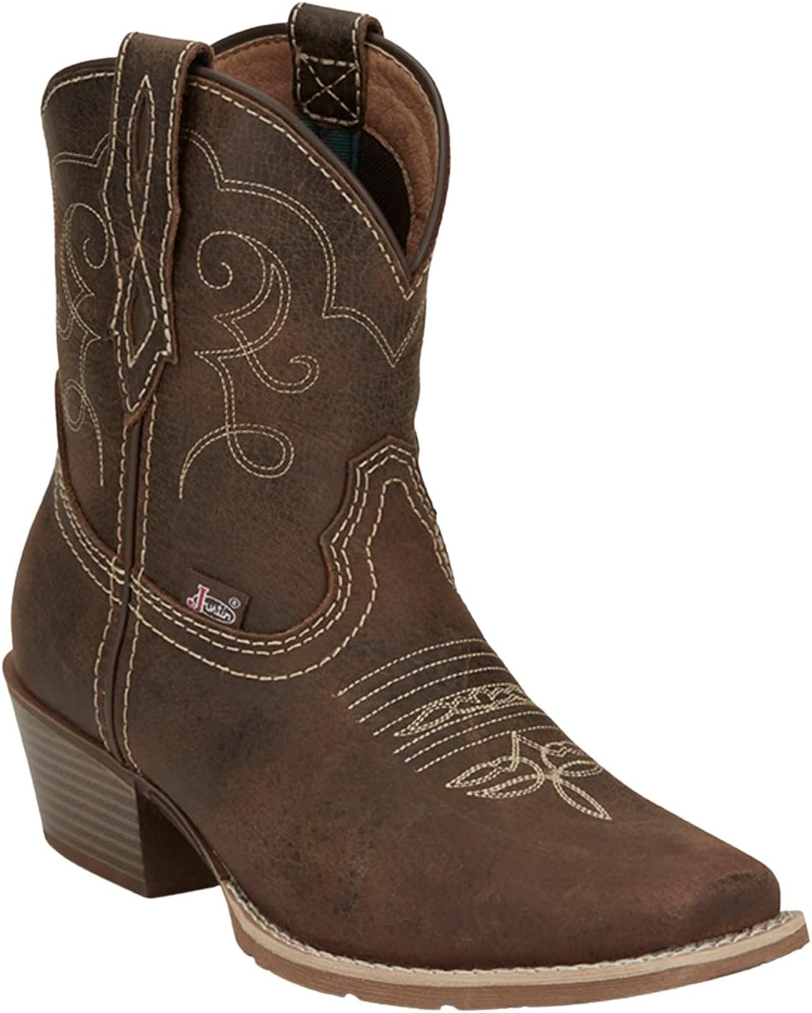 Justin Women's San Jose Western Booties Square Toe - Mj2103-Dk BRN