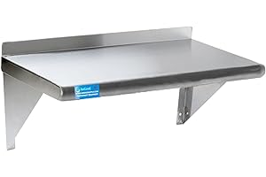 AmGood 12" X 60" Stainless Steel Wall Shelf: Premium Storage Solution for Laundry Rooms