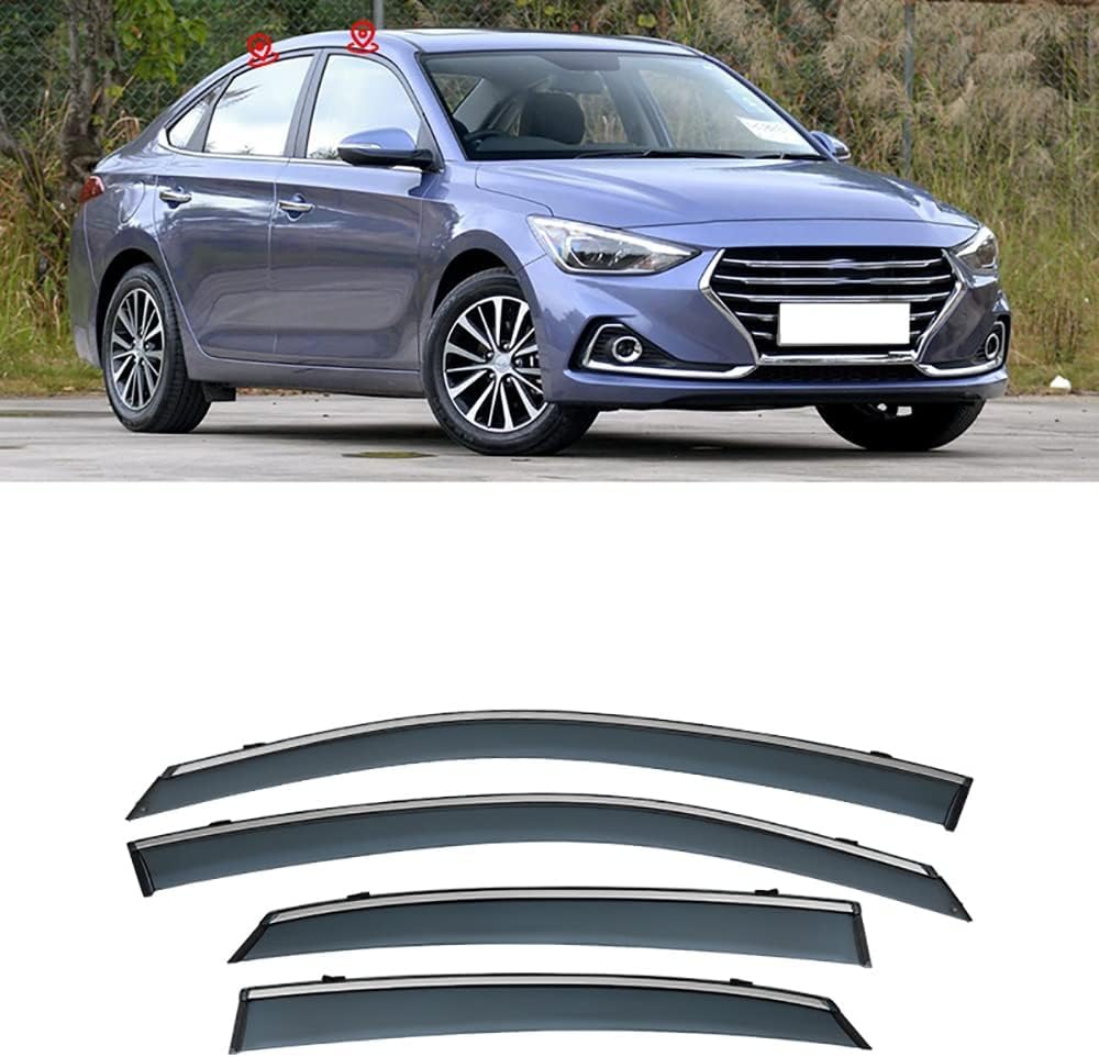 PANXUC Car Wind Deflectors for Hyundai Elantra Celesta 2017, Side Window Wind Rain Deflector Window Visor Sun Rain Guard Smoke Guards