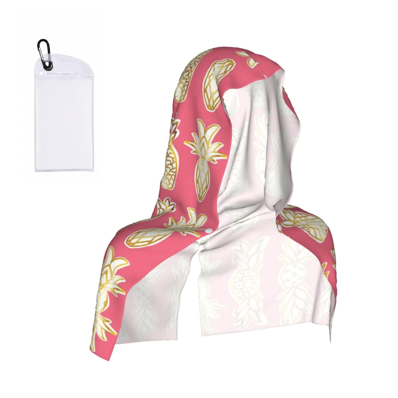 ESNAIUVCD Pineapple Print Multifunctional Cooling Hoodie Bandana Portable Sweat Absorbing Design For Beach Workouts Exercise Heat Relief Accessories