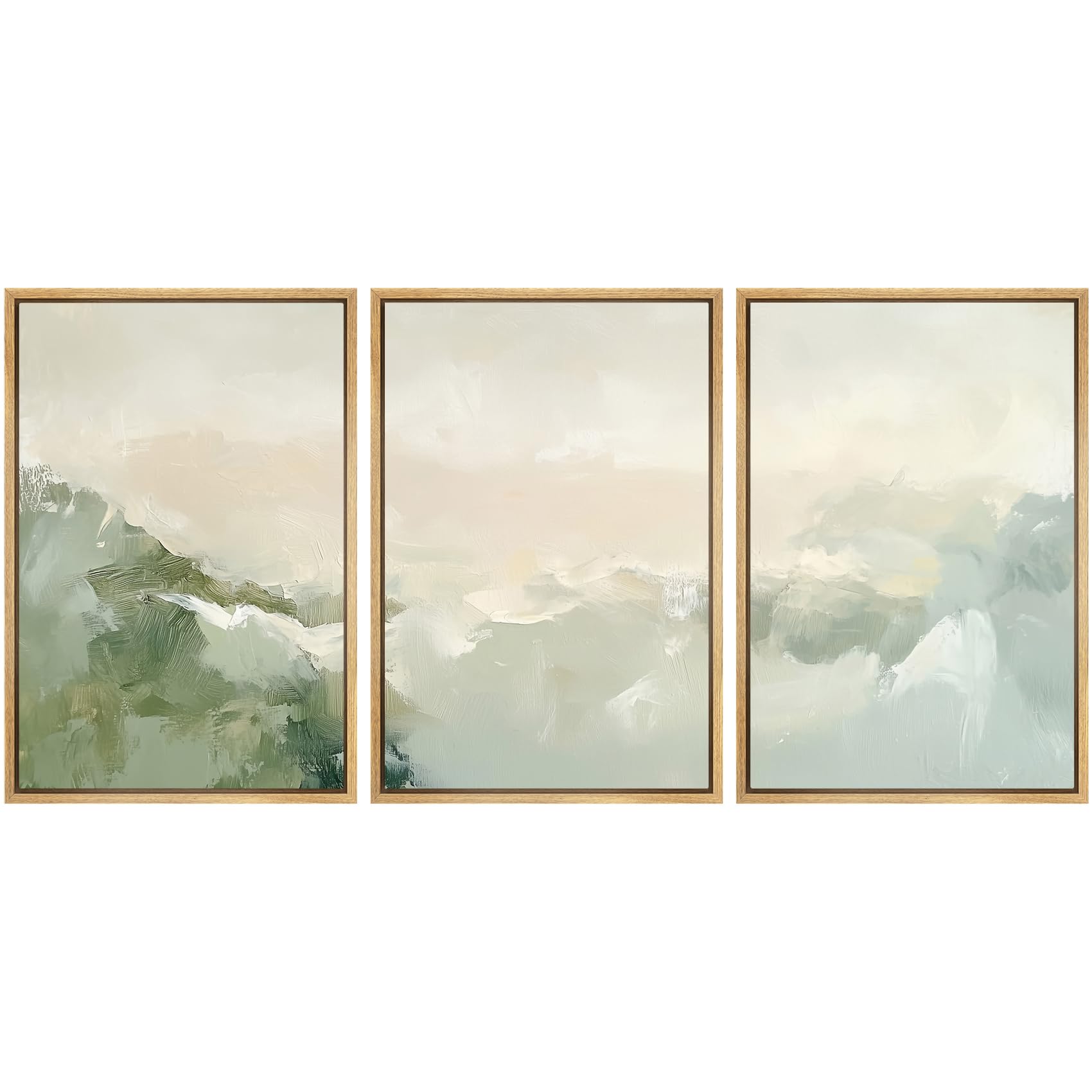 SIGNWIN Framed Canvas Print Wall Art Set Coastal Serenity Abstract Seaside Illustrations Modern Art Decorative Rustic Calm/Zen for Living Room, Bedroom, Office - 24"x36"x3 Natural — view 107