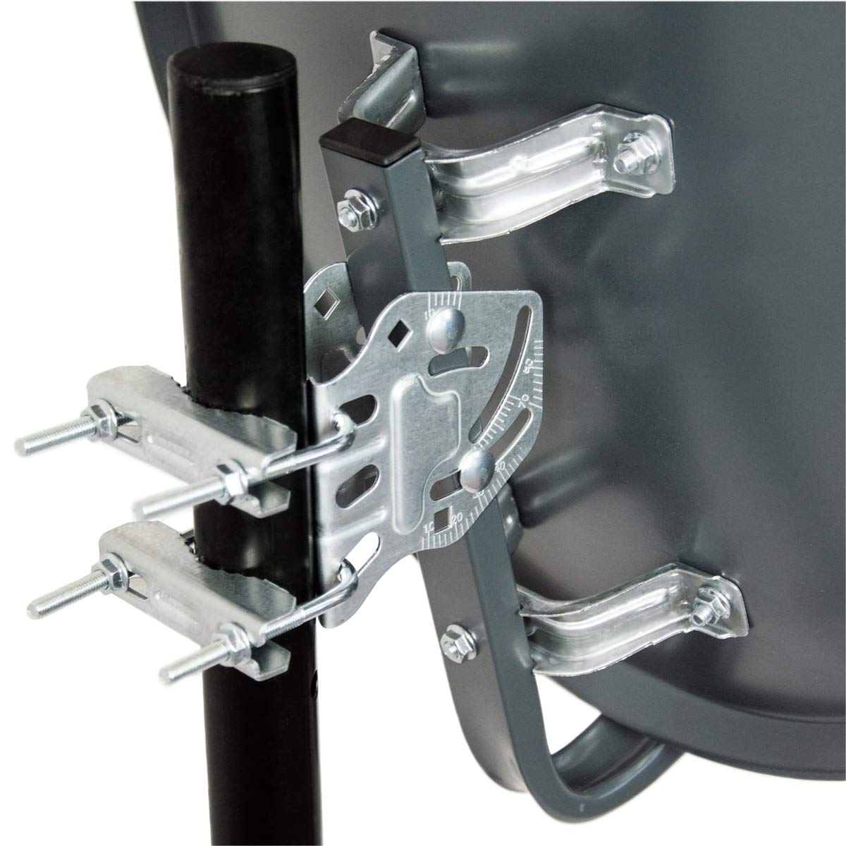 Premium X Satelliten-Komplettanlage 45cm Anthrazit Satellitenantenne Satelliten-Schüssel SAT Twin LNB Wandhalter 45cm 4X F-Stecker