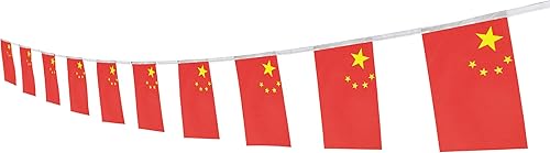 Miniatura 1 de Bandera china, bandera china, 100 pies76 banderines nacionales del mundo del país, suministros de decoración de fiesta para Juegos Olímpicos, bares,