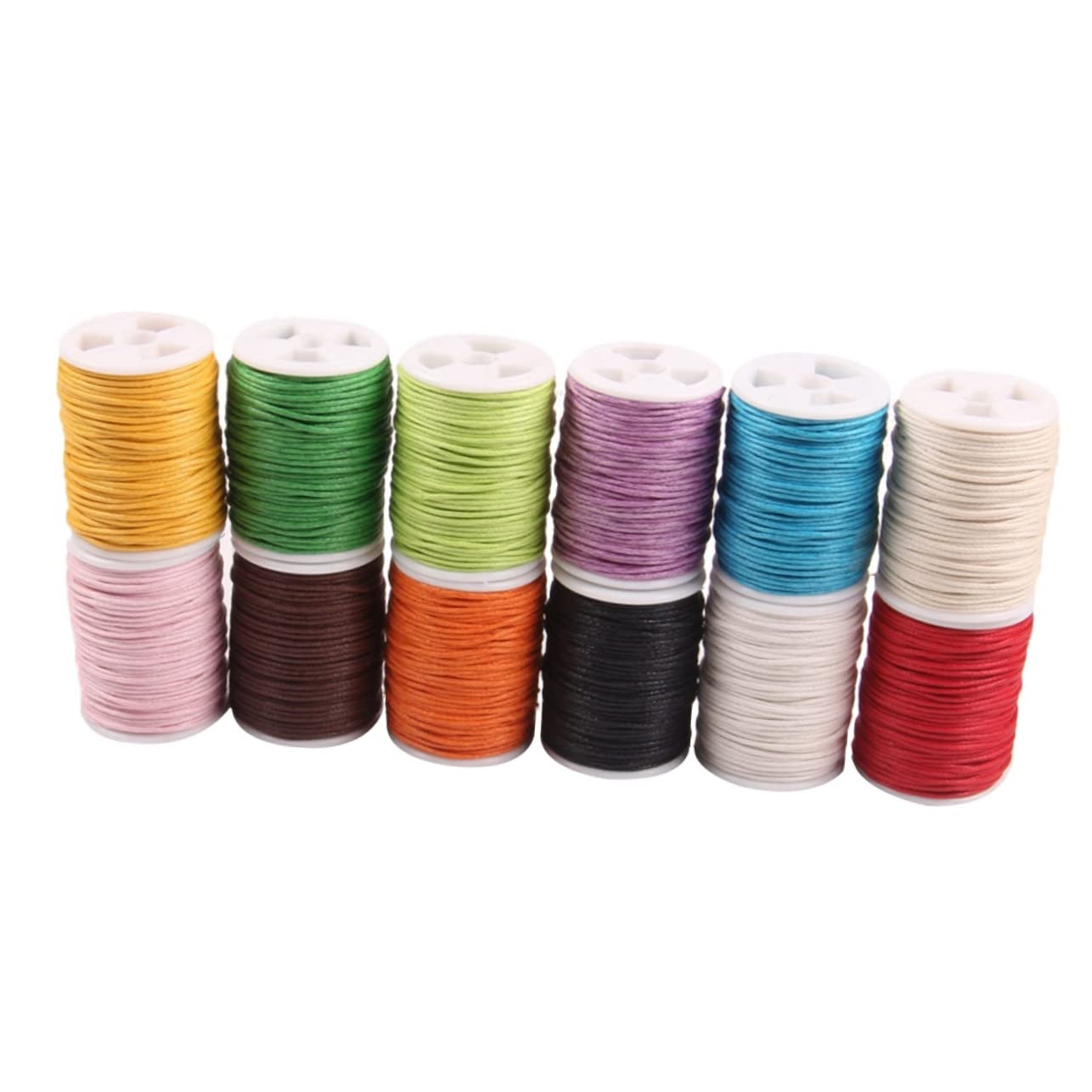 SHINEOFI 24 Piezas hilo de cera para cuero cuerdas de poliéster encerado joyas coloridas hilos de coser cuerda de tejer cordón de tejer Pulsera Cuerda trenzada cuerda de cera
