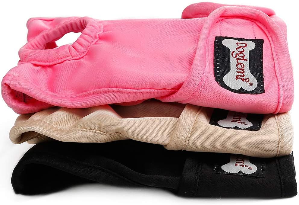 OCSOSO Washable Dog Diapers Premium Male & Female Dog Diapers Easywear Durable Doggie Diapers Machine Washable Solution for Pet Incontinence and Long Travels - 3 Pack Set (L)