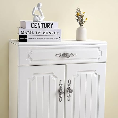 Miniatura 3 de 10 Pack Brushed Nickel Knobs & Back Plates for Cabinets,1-14 Flower Nickel Cabinet Hardware knobs and 5-45Length Nickel Plates for Dresser Drawers