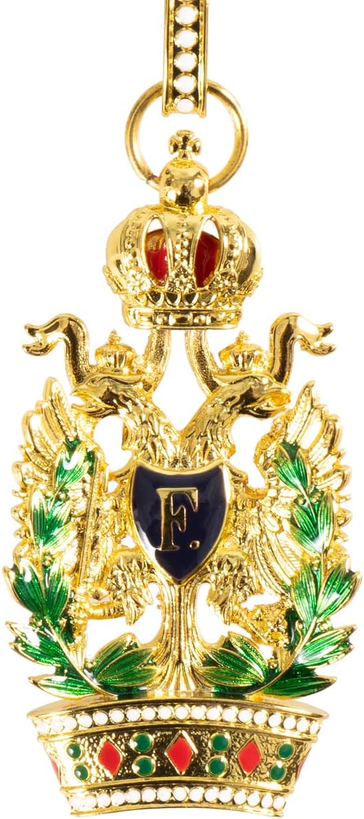 Pre-WW1 Reproduction Austrian Military Order of the Iron Crown Knight III Class with War Decoration with Swords Medal, One Size, Zinc