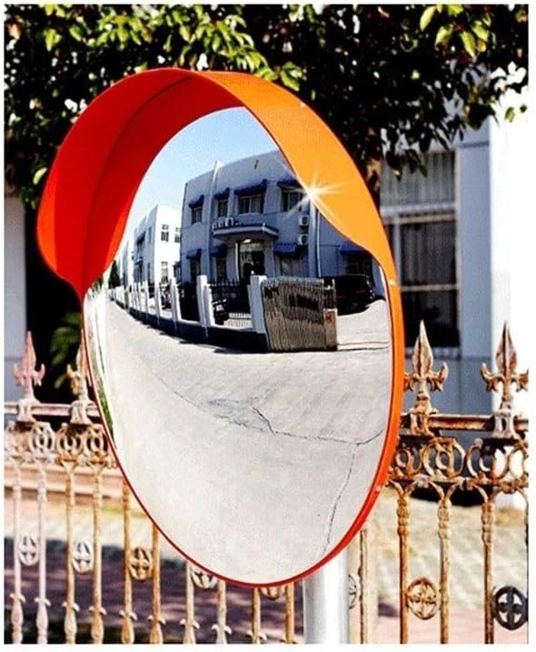 Security Mirror 30CM / 45CM / 60CM Shatterproof Mirror Convex, Spherical Plastic Red Mirror Mirror Anti-Theft Supermarket (Color: Red, Size: 30CM)