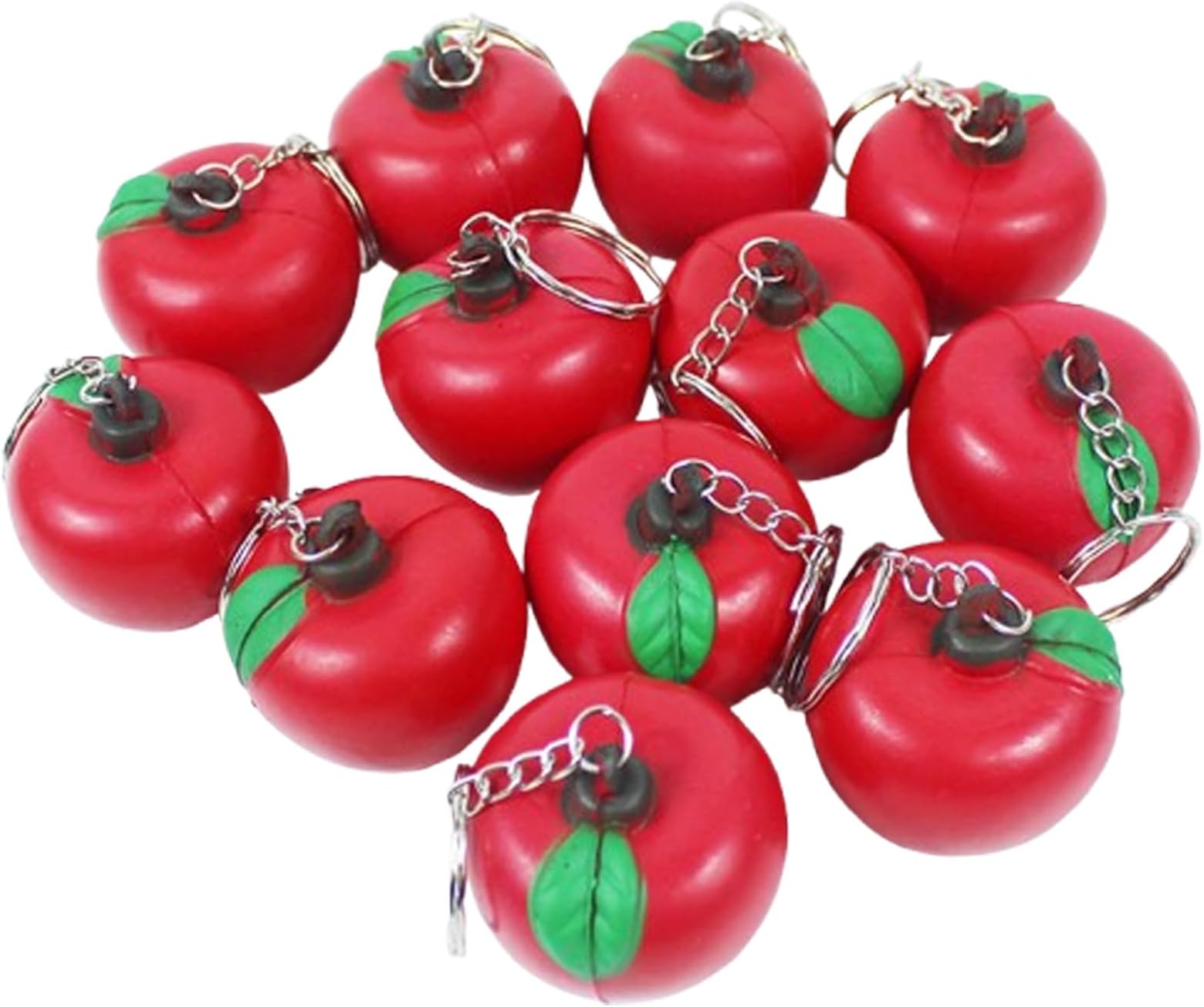 12 Pcs Apple Keychain Key Chain Fruit Pendant Charms Key Rings Fruit Apple Bag Accessories Charm Party Favors